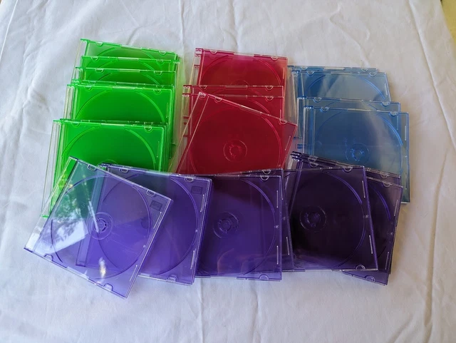 30 new / unused Empty CD case lot, loose, blue, purple, green, red, no packaging