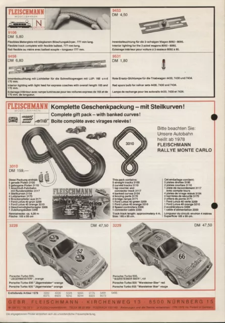 catalogo FLEISCHMANN 1978 Neuheiten New Items Nouveautés HO N Rallye    D E F aa 2