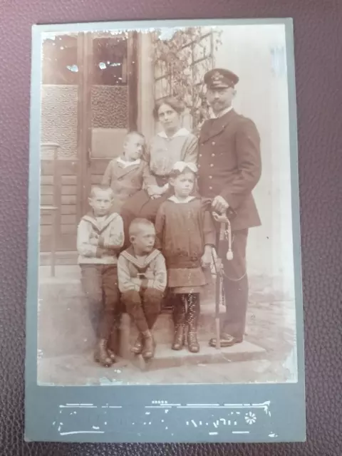 CDV Foto, Offizier Marine mit Familie, 1916