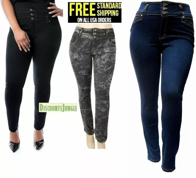 JACK DAVID WOMENS Plus Size Blue Denim Jeans Stretch Skinny Ripped  Distressed $28.99 - PicClick