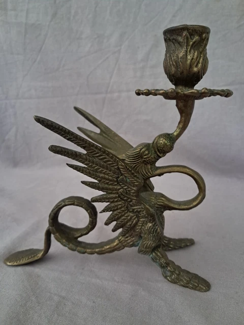 BOUGEOIR ANCIEN EN BRONZE A NOEUD CORDIFORME 16° OU 17° SIECLE candlestick ! EUR 90,00 - FR
