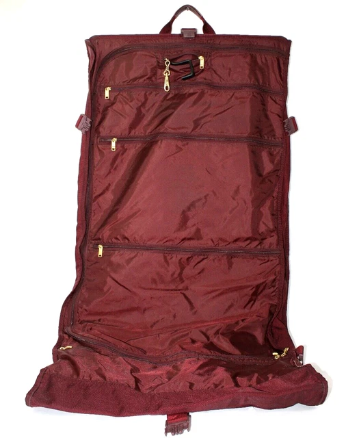 TUMI Alpha Nylon Classic Bi Fold Garment Bag Burgundy Extra Large Shoulderhook