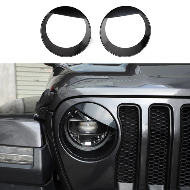 FRONT HEADLIGHT COVER Insert Angry Eye Bezels for Jeep Wrangler JL