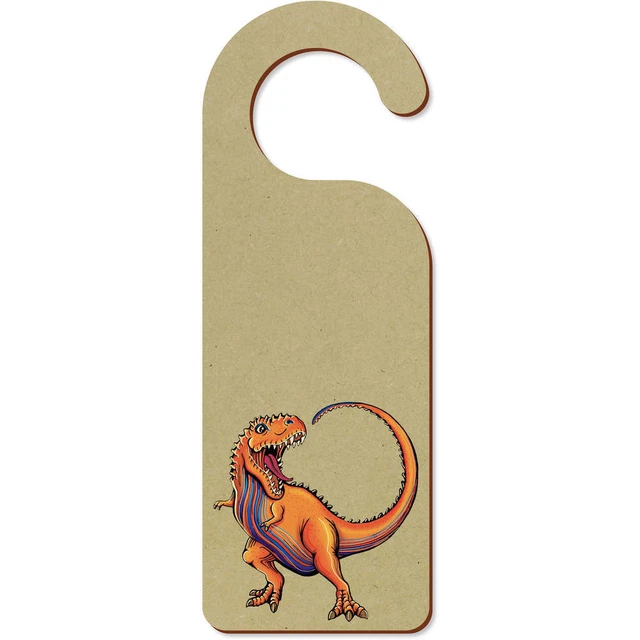 'Dinosaurio de dibujos animados T-Rex' 200 mm x 72 mm colgador de puertas (DH00034870)
