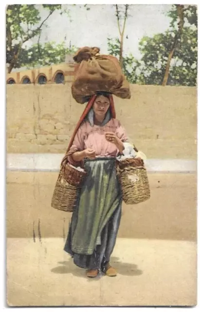 Cartolina Di Palermo ,Costumi Siciliani - Venditrice Di Ricotte - 1925 No Bollo
