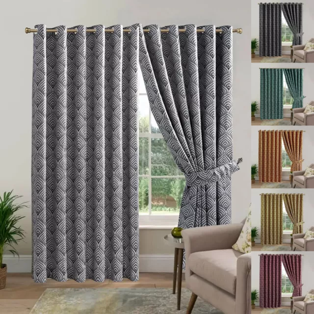 New Luxury Fully Lined Ready Made Modern Wave Curtains Ring Top & Pencil Pleat