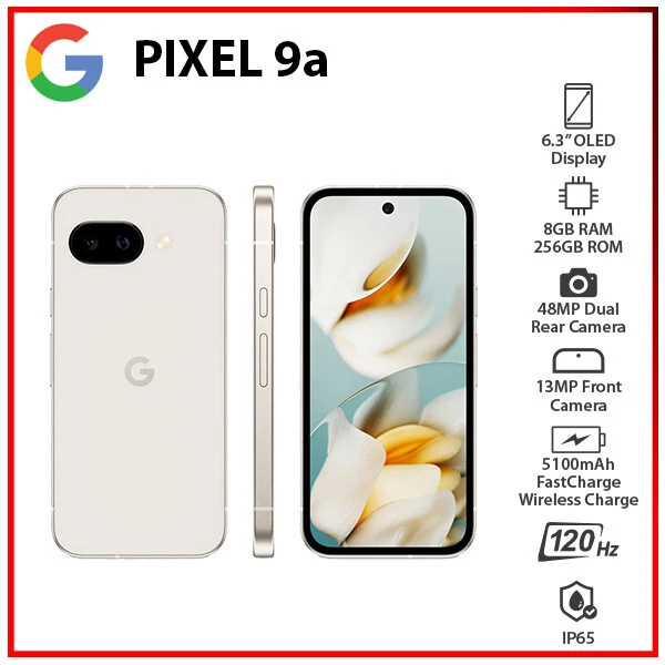 GOOGLE PIXEL 9A 5G 8GB+256GB PORCELAIN Unlocked Dual SIM Android