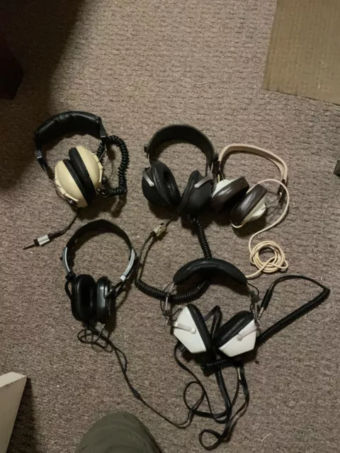 Job lot of 5 Vintage Headphones