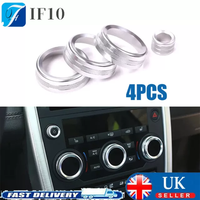 4Pcs Knob Button Covers Volume For Range Rover L405 2015-2020 Ring Accessories