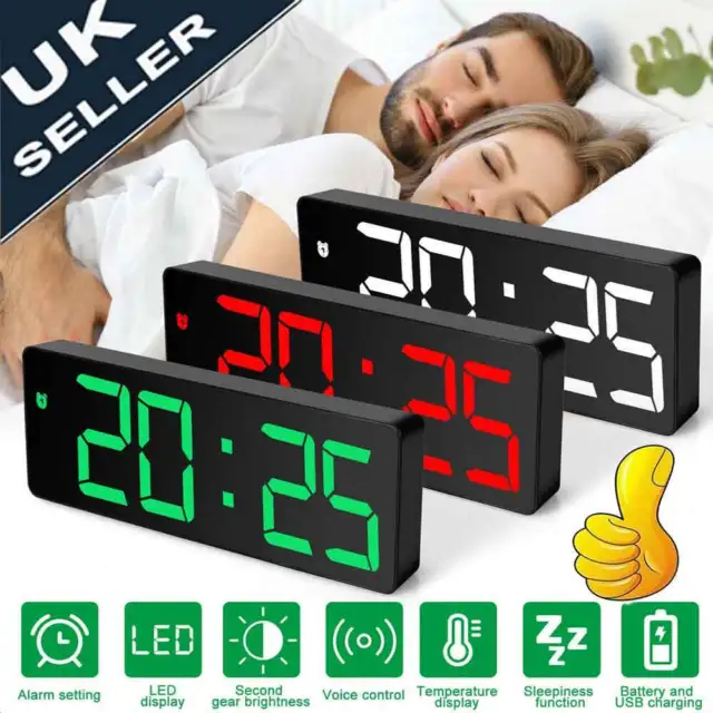 Alarm CloRL Led Display Digital Mirror Alarm CloRW Battery/Plug-In Alarm Clock