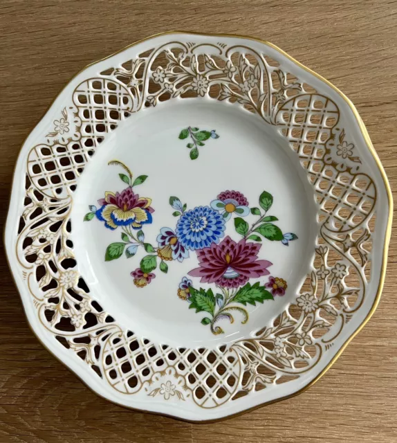 Schumann Arzberg Bavaria Teller Durchbruch Schale Blume Blumenmotiv Goldrand