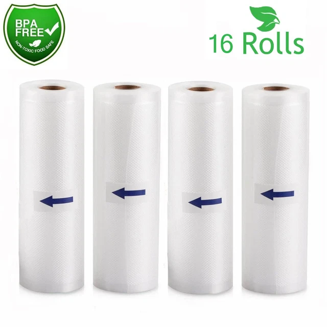 16 ROLLS 11&X50' Vacuum Sealer Bags 4Mil Thick Embossed Foodsaver