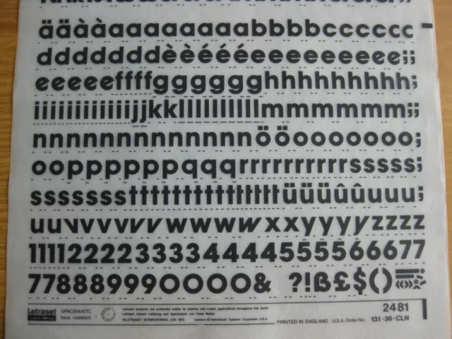 0,1 x Letraset Upp/Low/Num AVANT GARDE GOTHIC BOLD 36pt 10,9 mm Blatt 2481 (p) 3