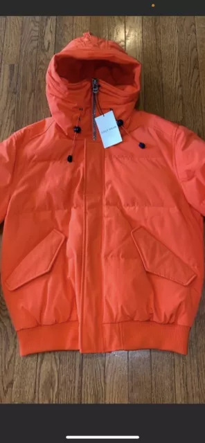 Cole Haan Mens Down Coat / Jacket/ Parka Orange - Brand New With Tags