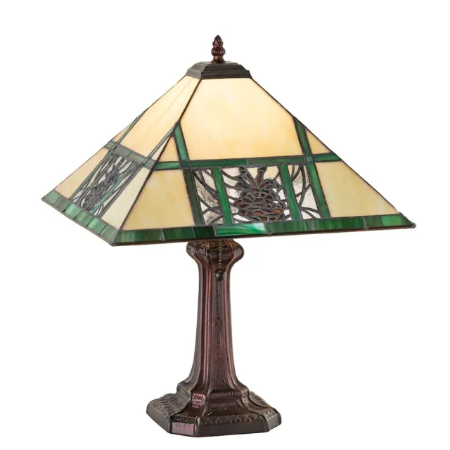 Meyda Lighting 1 Lt 19" Pinecone Ridge Table Lamp, AMB/GR/BG/Clear - 244267