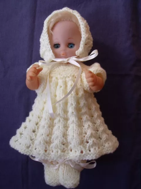 4pce Pale Lemon set Hand Knitted Dolls Clothes 25-27cm 10-11in