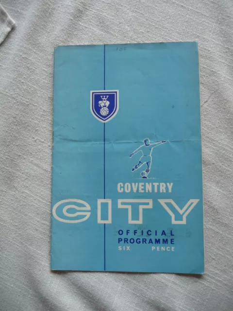 COVENTRY CITY v SHREWSBURY TOWN PROGRAMME 22ND OCTOBER 1963