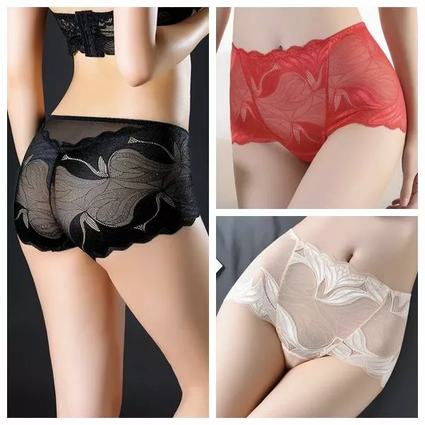 1 or 4 Pack Women Ladies Sexy Full Lace Briefs Knickers Underpants Pant