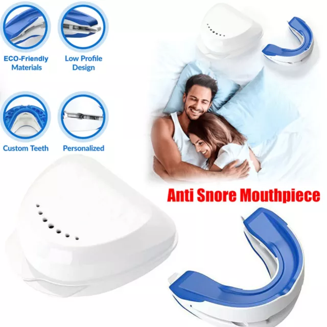 2X Anti Snore Mouthpiece Mouth Guard Stop Snoring Grinding Sleep Aid Mouthguard