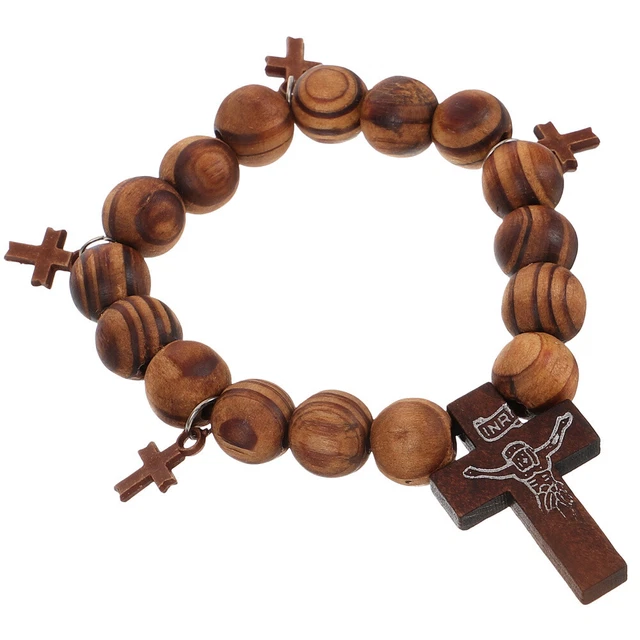 Beaded Bracelet Cross Bracelet Women Men Bracelet Stretch Elastic Bead Bracelet