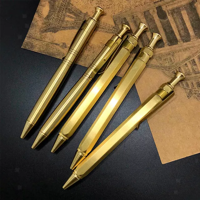 1 Stück Handgemachter Kugelschreiber Pen Kuli aus Messing inklusiv Tasche