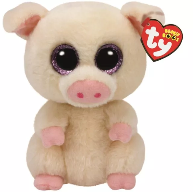 Official Ty Beanie Boo Buddy Piggley Pig Med 23Cm Soft Toy 37282