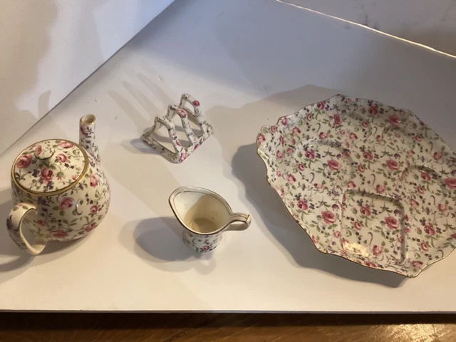 Royal Winton Countess Rose Du Barry Breakfast Set