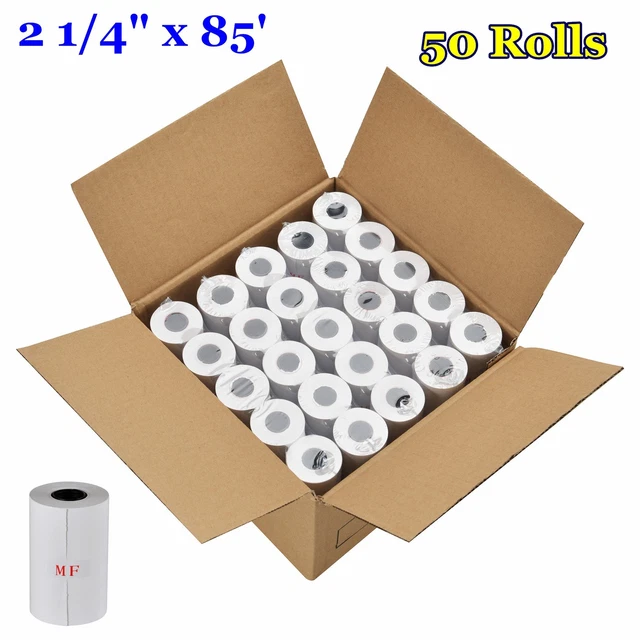 2 1/4" x 85' Thermal Receipt Paper Rolls Case Of 50 Pos Cash Register BPA Free