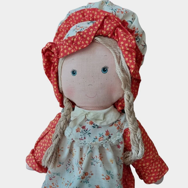 Holly Hobbie Friend Carrie 1970's Rag Doll Knickerbocker America Greetings 16"