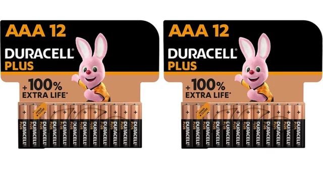 24 X Duracell AAA plus + 100% Extra Power BRAND NEW SEALED ✅