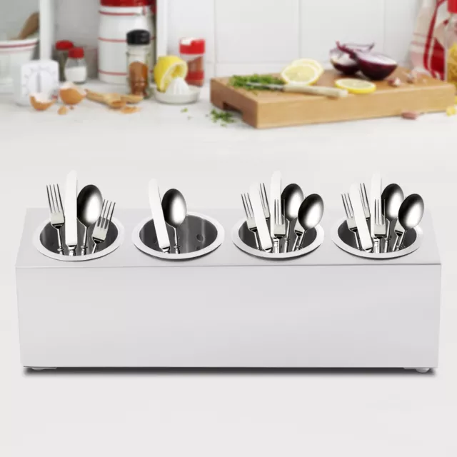 Organizador de vajilla cilindro 4 orificios cuchillo de cocina horquilla soporte de almacenamiento cuchara