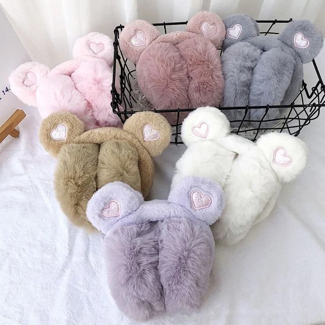 Orejas de oso de invierno peluche suave calentadores de orejas protección para oídos cálidos