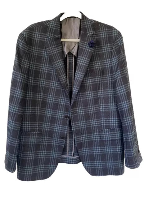 HART SCHAFFNER MARX New York Fit Soft Wool Cashmere Blazer Plaid Sport Coat 42S