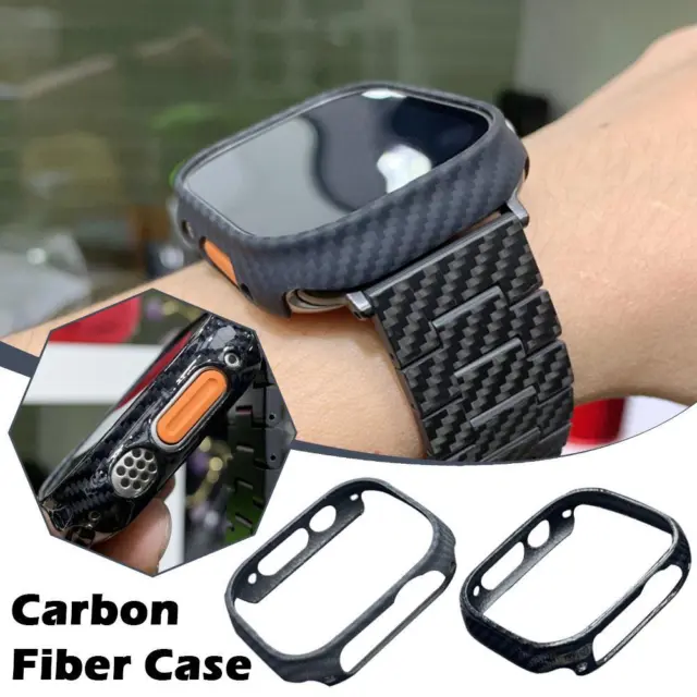 Real Aramid Carbon Fiber Case For Apple Watch S8 Ultra 49mm Ultrathin CovJ1