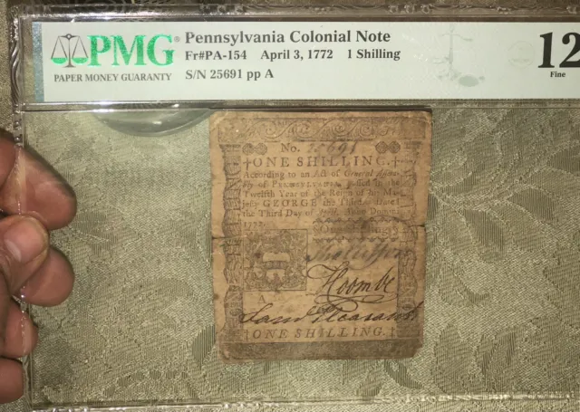 Pennsylvania April 3, 1772 1s PMG Choice  Fine 12 Population Of 5 FR:PA-154