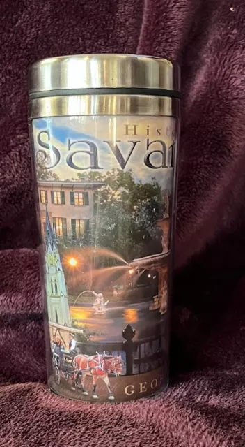 Savannah travel mug cup stainless steel tumbler RUBBER GRIP BOTTOM