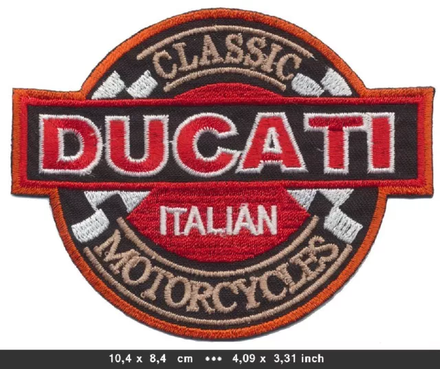 DUCATI Aufnäher Aufbügler Patches Motorrad CLASSIC ITALIAN MOTORCYCLES