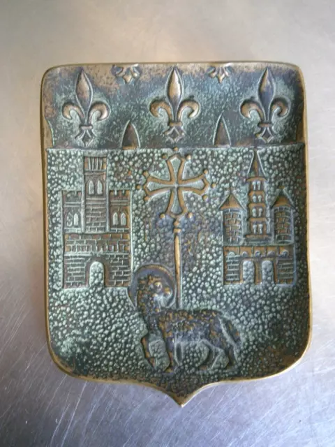 Bronze patine antique Max-Le-Verrier décor Blason Ville Toulouse Ancien