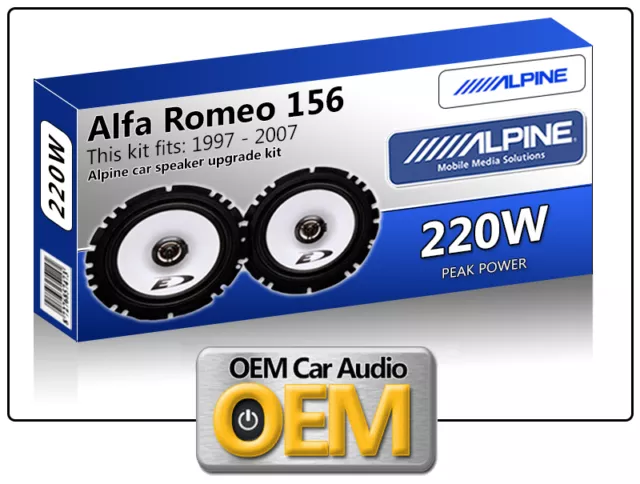 Alfa Romeo 156 Front Door speakers Alpine 17cm 6.5" car speaker kit 220W