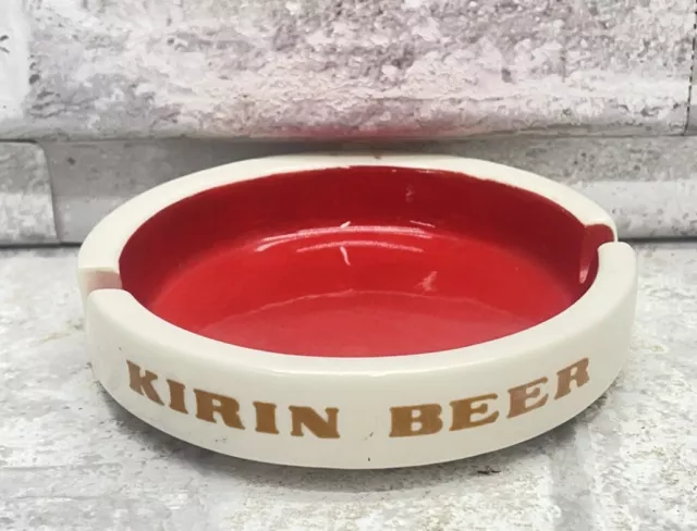 Vintage Japanese Kirin Beer Ashtray Sakura Kanji Made In Japan