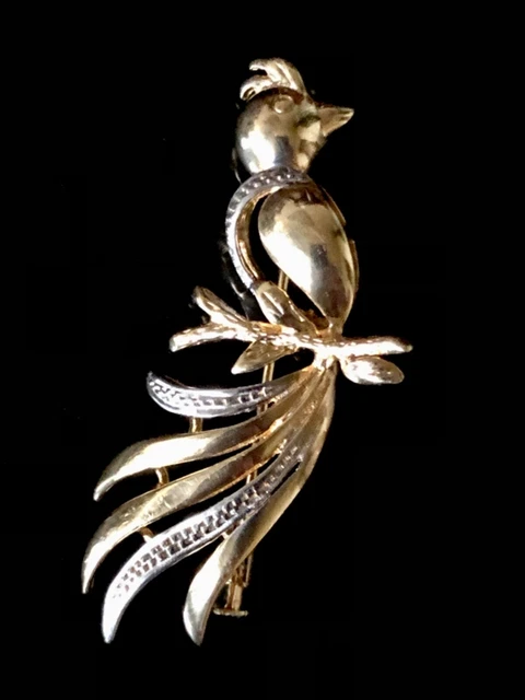 Broche Ancienne GL – Argent 925 Plaqué Or Avec Marcassites – Occasion Très Bon état