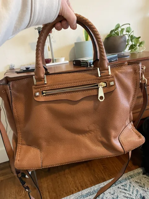 Rebecca Minkoff Regan Satchel Handbag - Cognac Brown, Leather, Double Handle