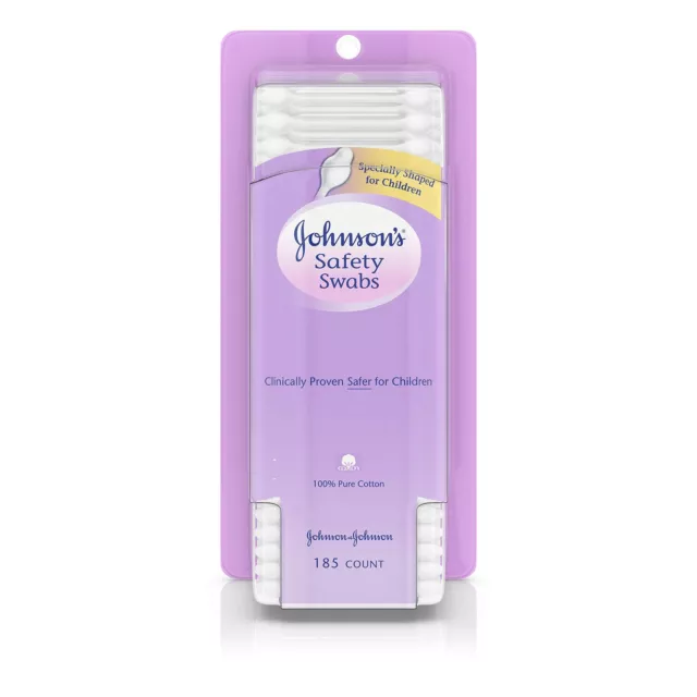 JOHNSON'S Safety Swabs 185 Each (Pack of 8)