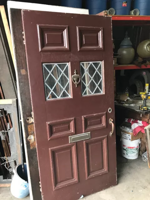MARKS antique entrance door 36 x 77 3/8 x 1.75 leaded glass