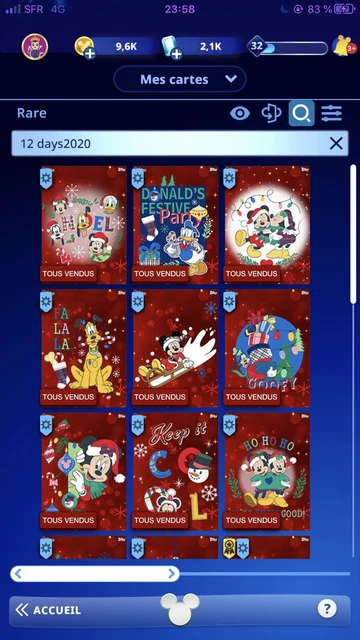 Disney Collect Topps 12 Days 20 Rare NO Full Set
