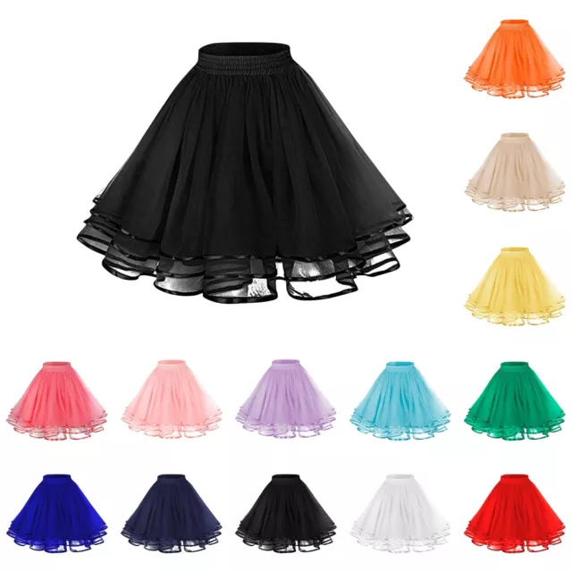 Retro Vintage 50s Tutu Petticoat Crinoline Ladies Rockabilly Tulle Underskirts