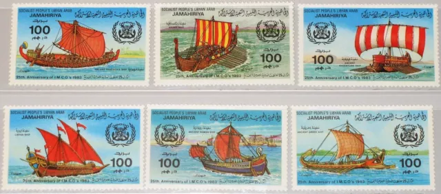 LIBYEN LIBYA 1983 1115-20 1090-95 Early Sailing Ships Segenschiffe Schiffe MNH