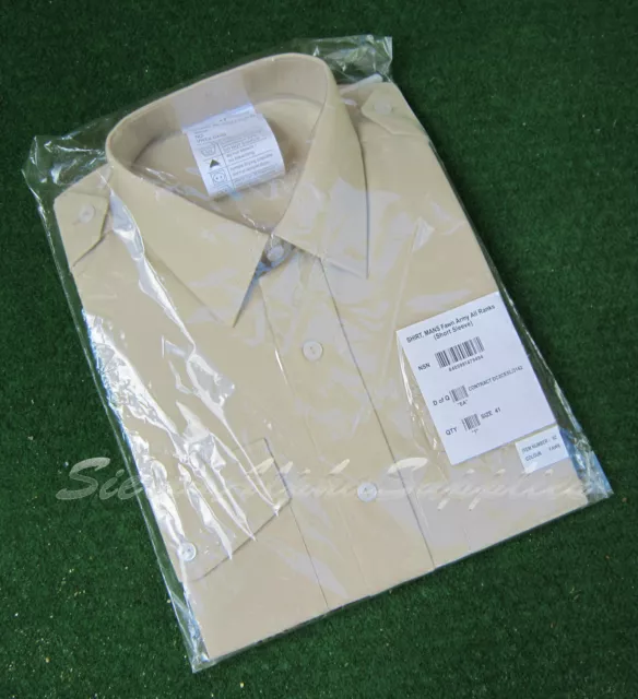 New British Army Surplus All Ranks Fawn Long Sleeve Dress Shirt-Fancy,Revival