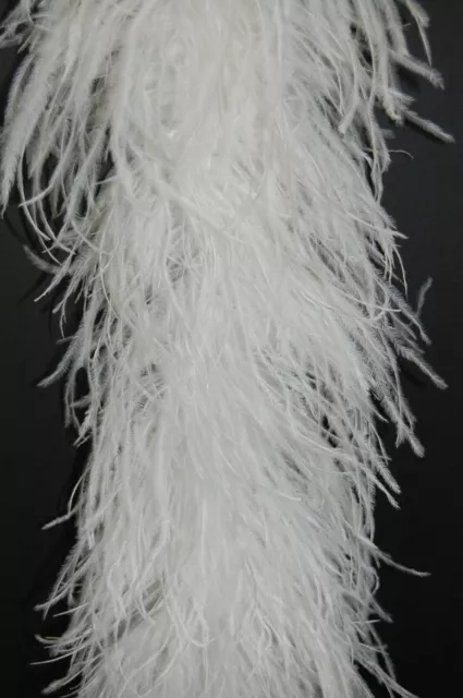 4 Ply OSTRICH FEATHER BOA - WHITE 2 Yards; Costumes/Craft/Bridal/Trim 72"