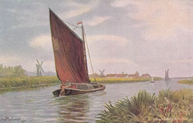 NORFOLK BROADS : A Norfolk Wherry on the Bure-MORTIMER-HILDESHEIMER